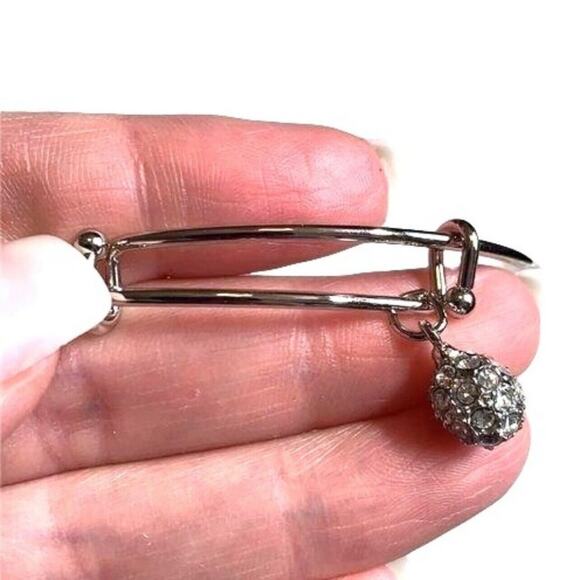 Swarovski Crystal Fireball Bangle Bracelet Silver - Picture 15 of 16